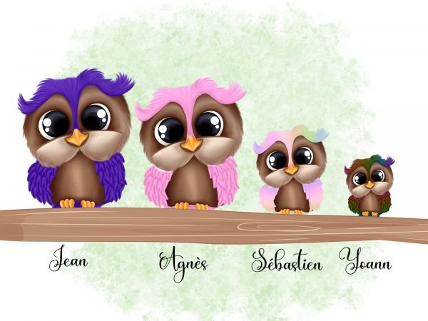 Portrait de Famille Hiboux