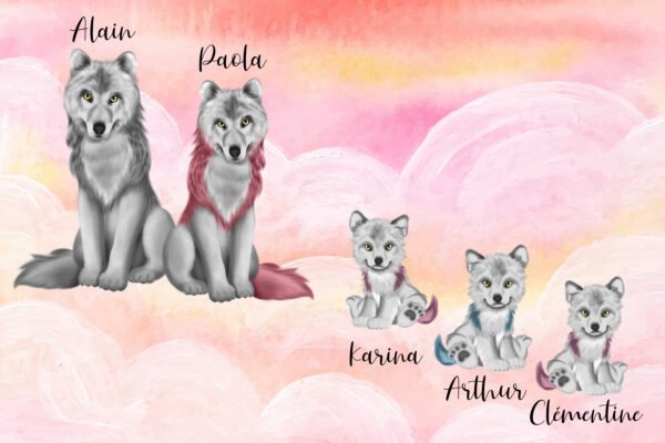 Portrait de famille Loups 4