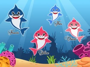 Portrait de Famille – Requins – Portrait Personnalisé